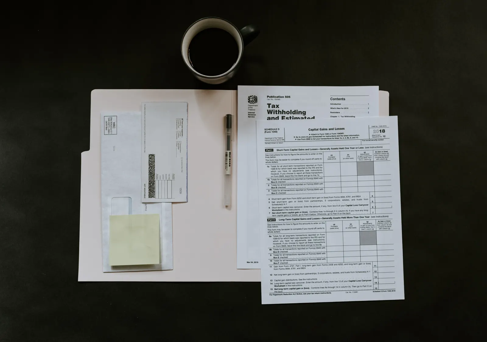 Visual guide showing quarterly estimated tax payment dates – April 15, June 15, September 15, and January 15 – with a calculator and tax planning checklist for small business owners. Designed for a blog post by Soriaga & Associates, LLC on how to reduce year-end tax bills by making quarterly payments.