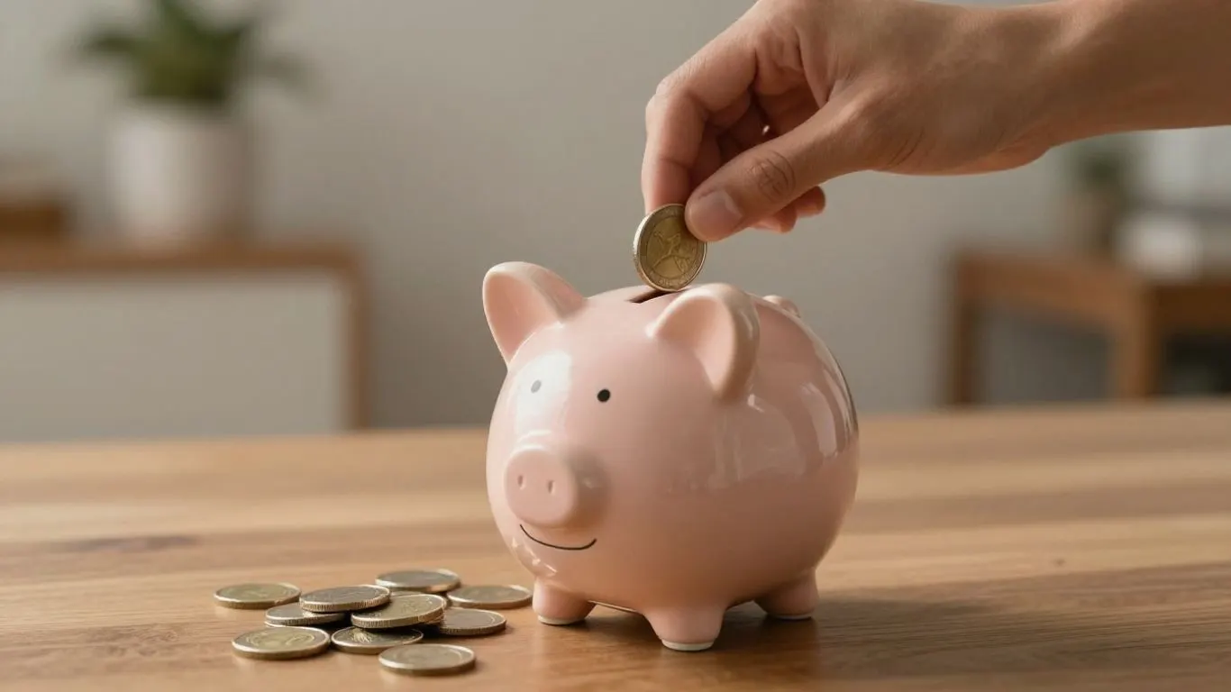 Home healthcare finances: coin in house piggy bank.